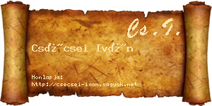 Csécsei Iván névjegykártya