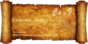 Csécsei Iván névjegykártya