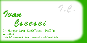 ivan csecsei business card